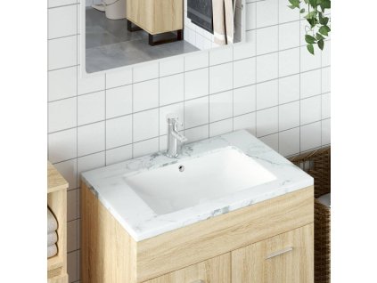 vidaXL Umyvadlo do koupelny bílé 60 x 40 x 21 cm obdélníkové keramika