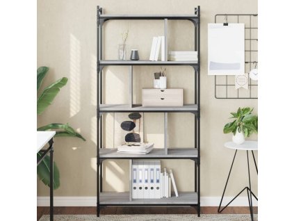 vidaXL Knihovna s 5 policemi šedá sonoma 76x32x158 cm kompozitní dřevo