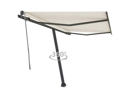 vidaXL Volně stojící automatická markýza 350 x 250 cm krémová