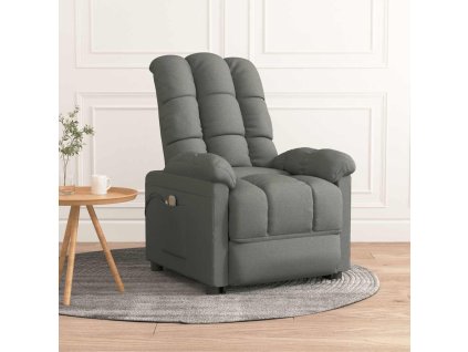 vidaXL Elektrické masážní křeslo tmavě šedé textil