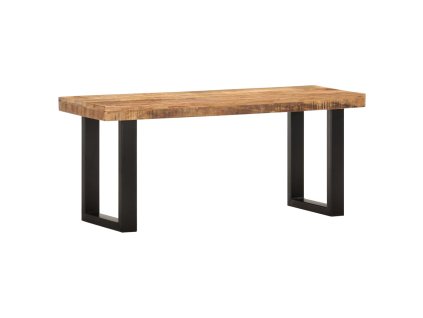 vidaXL Lavice 110 cm masivní hrubé mangovníkové dřevo a ocel