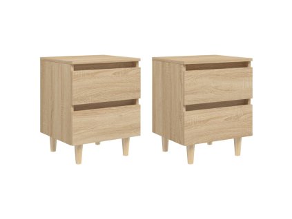 vidaXL Noční stolky s nohami z borovice 2 ks dub sonoma 40x35x50 cm