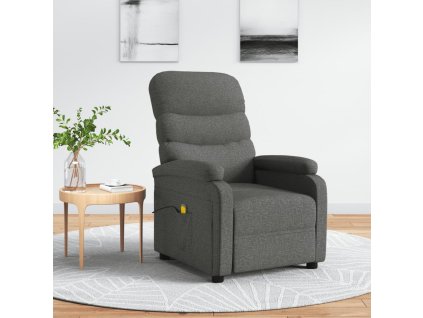 vidaXL Masážní křeslo tmavě šedé textil