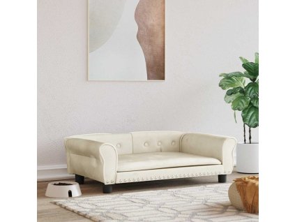vidaXL Pelíšek pro psy krémový 95 x 55 x 30 cm samet
