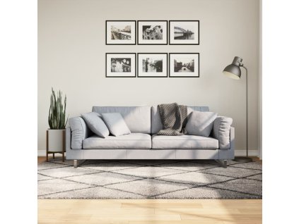 vidaXL Koberec PAMPLONA s vysokým vlasem béžový a antracit 160x230 cm