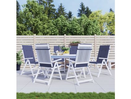 vidaXL Podušky na židli s vysokým opěradlem 6ks námořnická modř textil