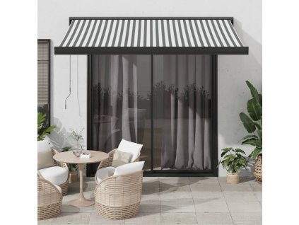 vidaXL Zatahovací markýza antracitová a bílá 3 x 2,5 m textil a hliník