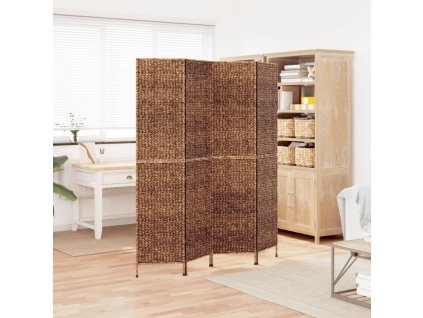 vidaXL Paraván 4panelový hnědý 163 x 180 cm vodní hyacint