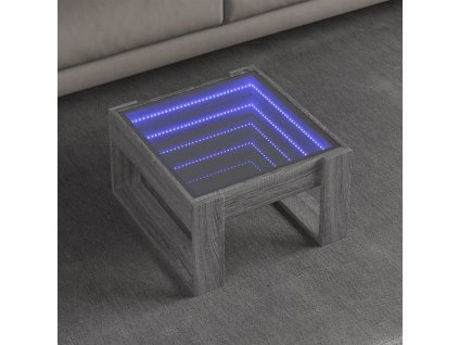 vidaXL Konferenční stolek s Infinity LED šedý sonoma 50 x 53 x 30 cm