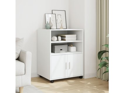 vidaXL Skříňka na kolečkách bílá 60 x 48 x 81 cm kompozitní dřevo