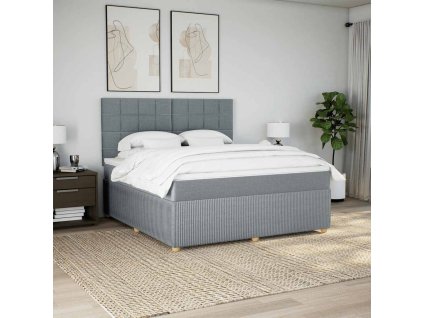vidaXL Box spring postel s matrací světle šedá 180 x 200 cm textil