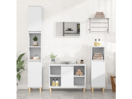 vidaXL 3dílný set koupelnového nábytku bílý kompozitní dřevo