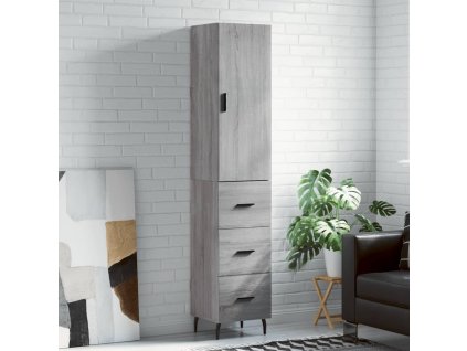 vidaXL Skříň highboard šedá sonoma 34,5 x 34 x 180 cm kompozitní dřevo