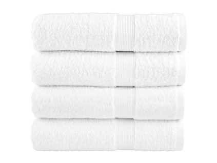 vidaXL Prémiové osušky SOLUND 4 ks bílé 100x150 cm 600 g/m²
