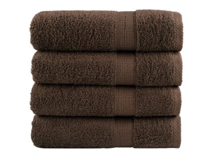 vidaXL Prémiové osušky SOLUND 4 ks hnědé 100x150 cm 600 g/m²