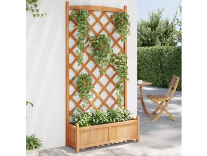 vidaXL Truhlík s treláží hnědý masivní jedlové dřevo