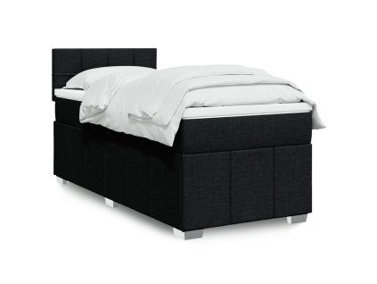 vidaXL Box spring postel s matrací černá 80 x 200 cm textil