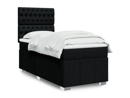 vidaXL Box spring postel s matrací černá 80 x 200 cm textil