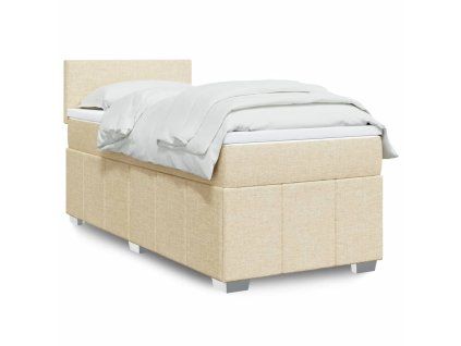 vidaXL Box spring postel s matrací krémová 80 x 200 cm textil
