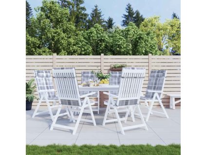 vidaXL Podušky na židli s vysokým opěradlem 6 ks šedé kárované oxford