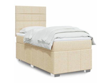 vidaXL Box spring postel s matrací krémová 80 x 200 cm textil