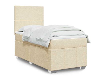 vidaXL Box spring postel s matrací krémová 80 x 200 cm textil