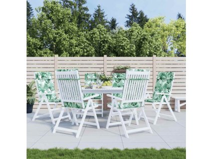 vidaXL Podušky na židli s vysokým opěradlem 6 ks vzor listů oxford