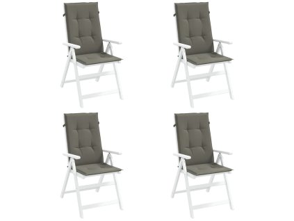 vidaXL Podušky na židli vysoké opěradlo 4 ks šedá melanž 120x50x4 cm