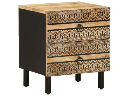 vidaXL Noční stolek černý 40 x 33,5 x 46 cm masivní hrubý mangovník