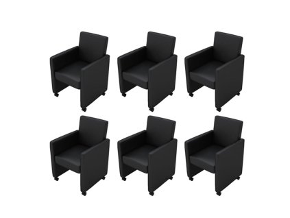 vidaXL Jídelní židle 6 ks černé umělá kůže