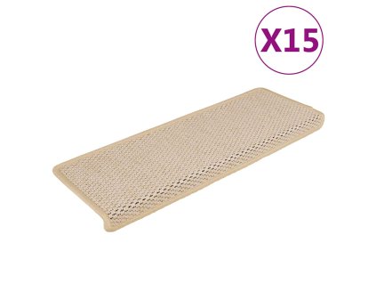 vidaXL Samolepící nášlapy na schody vzhled sisal 15 ks 65x21x4 cm Berber