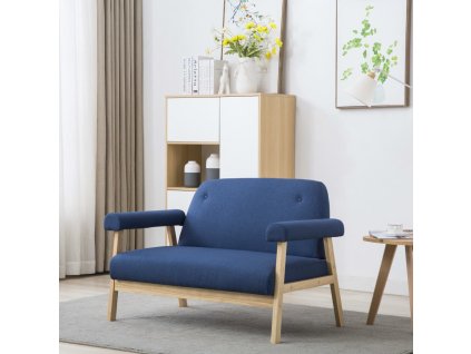 vidaXL 2místná sedačka textil modrá
