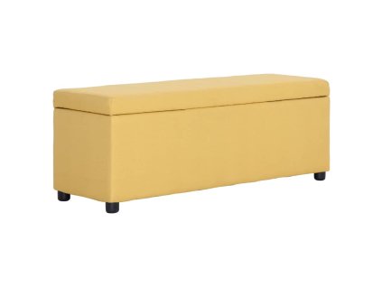 vidaXL Lavice s úložným prostorem 116 cm žlutá polyester