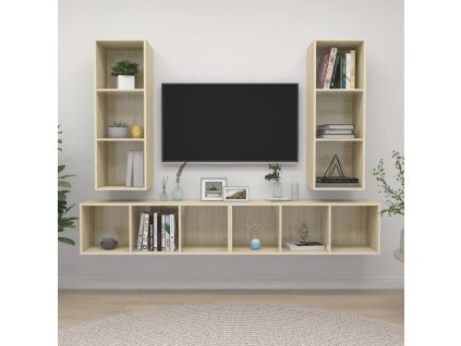 vidaXL Nástěnné TV skříňky 4 ks dub sonoma kompozitní dřevo