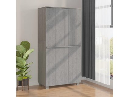vidaXL Šatní skříň HAMAR světle šedá 89 x 50 x 180 cm masivní borovice
