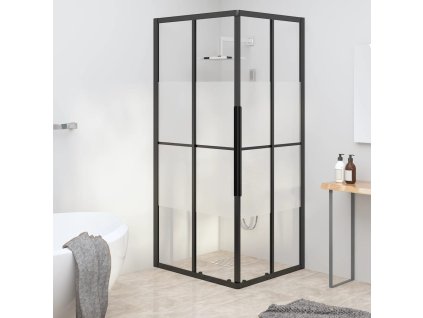 vidaXL Sprchový kout napůl mléčné ESG 90 x 70 x 180 cm černý