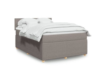 vidaXL Box spring postel s matrací taupe 140x190 cm textil