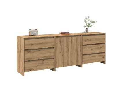 vidaXL 4dílný Příborník dub artisan kompozitní dřevo