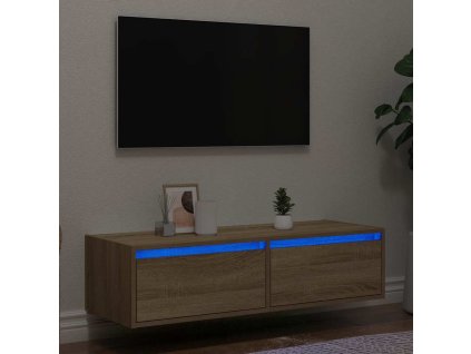 vidaXL TV skříňka s LED osvětlením dub sonoma 100X35,5x25 cm