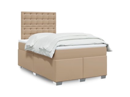 vidaXL Box spring postel s matrací cappuccino 120x190 cm umělá kůže