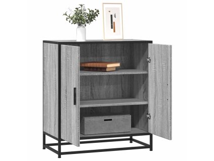 vidaXL Příborník šedý sonoma 68 x 35 x 76 cm kompozitní dřevo a kov