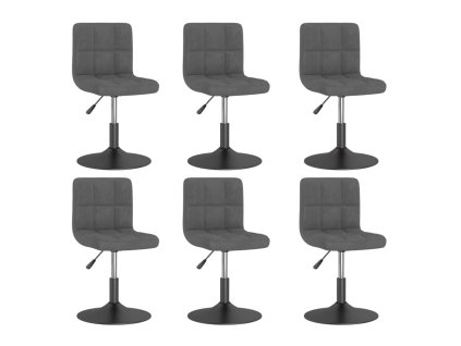 vidaXL Otočné jídelní židle 6 ks tmavě šedé samet