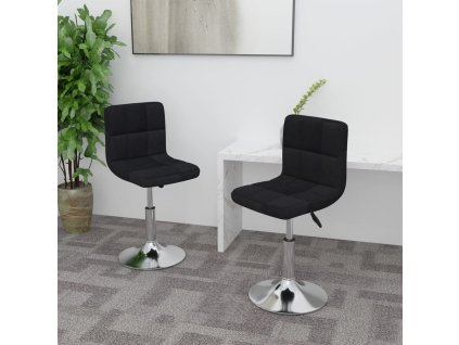 vidaXL Otočné jídelní židle 2 ks černé textil