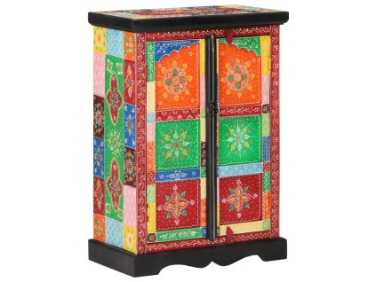 vidaXL Ručně malovaný příborník s dvířky 53x30x75 cm masivní mangovník