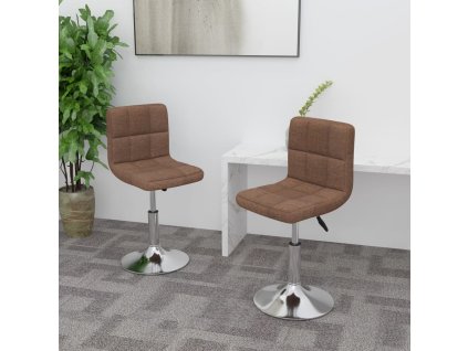 vidaXL Otočné jídelní židle 2 ks hnědé textil