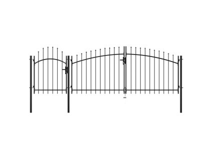 vidaXL Zahradní brána ocel 2 x 4 m černá