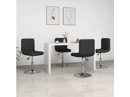 vidaXL Jídelní židle 4 ks černé umělá kůže