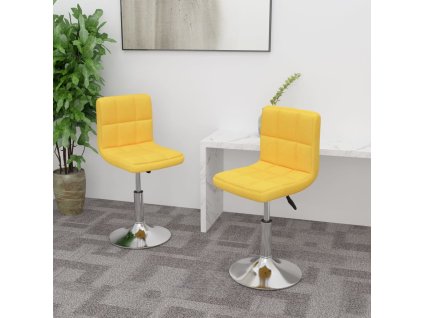vidaXL Otočné jídelní židle 2 ks žluté textil