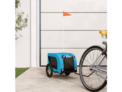 vidaXL Vozík za kolo pro psa modrý a černý oxfordská tkanina a železo