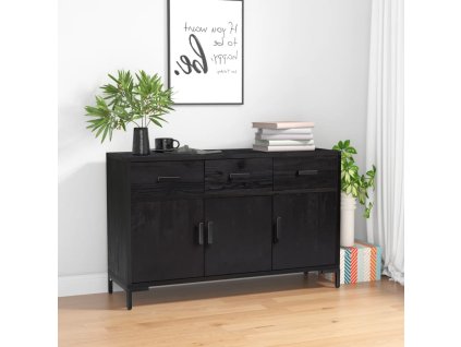 vidaXL Příborník černý 110 x 35 x 70 cm masivní borové dřevo